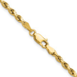 14K 16 inch 3mm Semi Solid Diamond-cut Rope with Lobster Clasp Chain