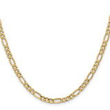 14K 16 inch 4.2mm Semi-Solid Figaro with Lobster Clasp Chain