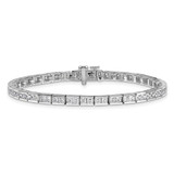 14kw 6 carat Lab Grown Diamond VS/SI+ G+ Princess Tennis Bracelet