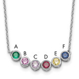 14KW 6 Family Birthstone Necklace Mounting