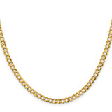 14K 16 inch 4.7mm Lightweight Flat Cuban with Lobster Clasp Chain