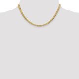 14K 16 inch 4.7mm Lightweight Flat Cuban with Lobster Clasp Chain