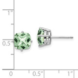 14kw 7mm Cushion Checker-Cut Green Quartz Earring