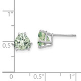 14kw 7mm Trillion Checker-Cut Green Quartz Earrings