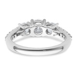 14kw Lab Grown Diamond VS+, F+ 1 1/2 ctw 3 Stone Plus Band