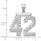14kw Large Brushed Diamond-cut Number 42 Charm