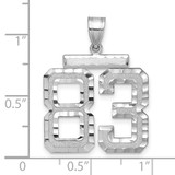 14kw Large Brushed Diamond-cut Number 83 Charm