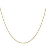 14K 16 inch Carded 1.15mm Cable Rope with Spring Ring Clasp Chain