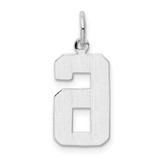 14kw Medium Polished Number 6 Charm