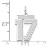 14kw Medium Satin Number 17 Charm