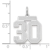 14kw Medium Satin Number 30 Charm