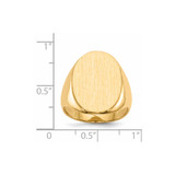 14k 16.0 x21.5mm Closed Back Mens Signet Ring