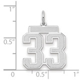 14kw Medium Satin Number 33 Charm