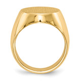 14k 16.0x18.5mm Closed Back Mens Signet Ring