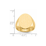 14k 16.0x20.5mm Closed Back Mens Signet Ring
