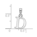 14KW Polished Block Letter D Initial Pendant