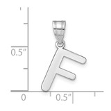 14kw Polished Bubble Letter F Initial Pendant