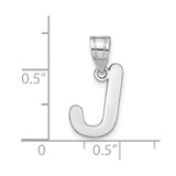 14kw Polished Bubble Letter J Initial Pendant