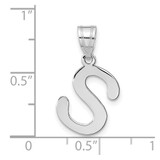 14kw Polished Bubble Letter S Initial Pendant