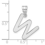 14kw Polished Bubble Letter W Initial Pendant
