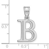 14kw Polished Etched Letter B Initial Pendant