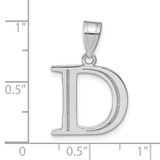 14kw Polished Etched Letter D Initial Pendant