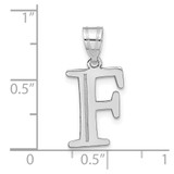 14kw Polished Etched Letter F Initial Pendant