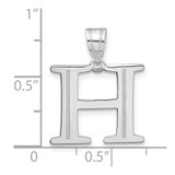 14kw Polished Etched Letter H Initial Pendant