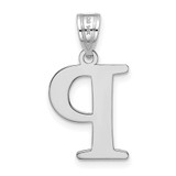 14kw Polished Etched Letter P Initial Pendant
