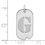 14kw Polished Letter G Initial Dog Tag Pendant