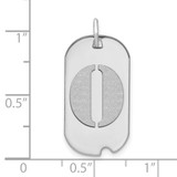 14kw Polished Letter O Initial Dog Tag Pendant