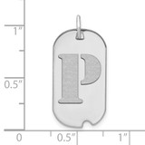 14kw Polished Letter P Initial Dog Tag Pendant