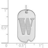 14kw Polished Letter W Initial Dog Tag Pendant