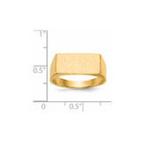 14k 16.5x8.0mm Closed Back Mens Signet Ring