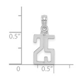 14kw Polished Number 25 Pendant