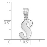 14kw Polished Script Letter S Initial Pendant