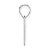 14kw Polished Script Letter V Initial Pendant