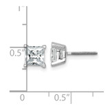 14kw Princess 4-Prong 2.00ct. Screw Back Post Earring Mountings w/ Backs