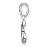 14KW Rhodium-plated Diamond Letter G Initial Pendant