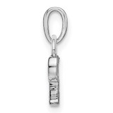 14KW Rhodium-plated Diamond Letter P Initial Pendant