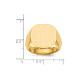 14k 17.0x17.0mm Closed Back Mens Signet Ring