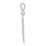 14kw Small Brushed  Diamond-cut Number 24 Charm