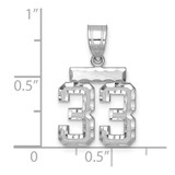 14kw Small Brushed Diamond-cut Number 33 Charm