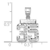 14kw Small Brushed Diamond-cut Number 35 Charm