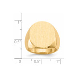 14k 17.5x19.5mm Closed Back Mens Signet Ring