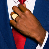 14k 17.5x19.5mm Closed Back Mens Signet Ring