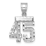 14kw Small Brushed Diamond-cut Number 45 Charm