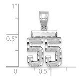 14kw Small Brushed Diamond-cut Number 55 Charm