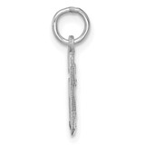 14kw Small Brushed Diamond-cut Number 6 Charm