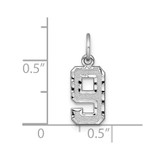 14kw Small Brushed Diamond-cut Number 9 Charm